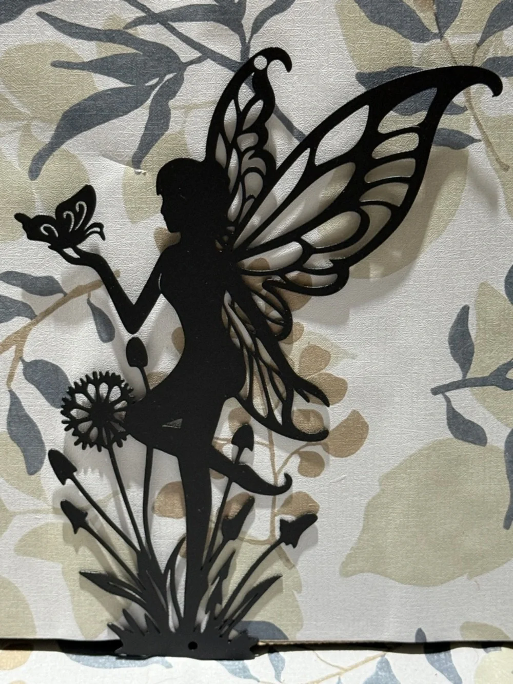 Black Fairy Silhouette Metal Wall Art - Decorative Home Wall Decor